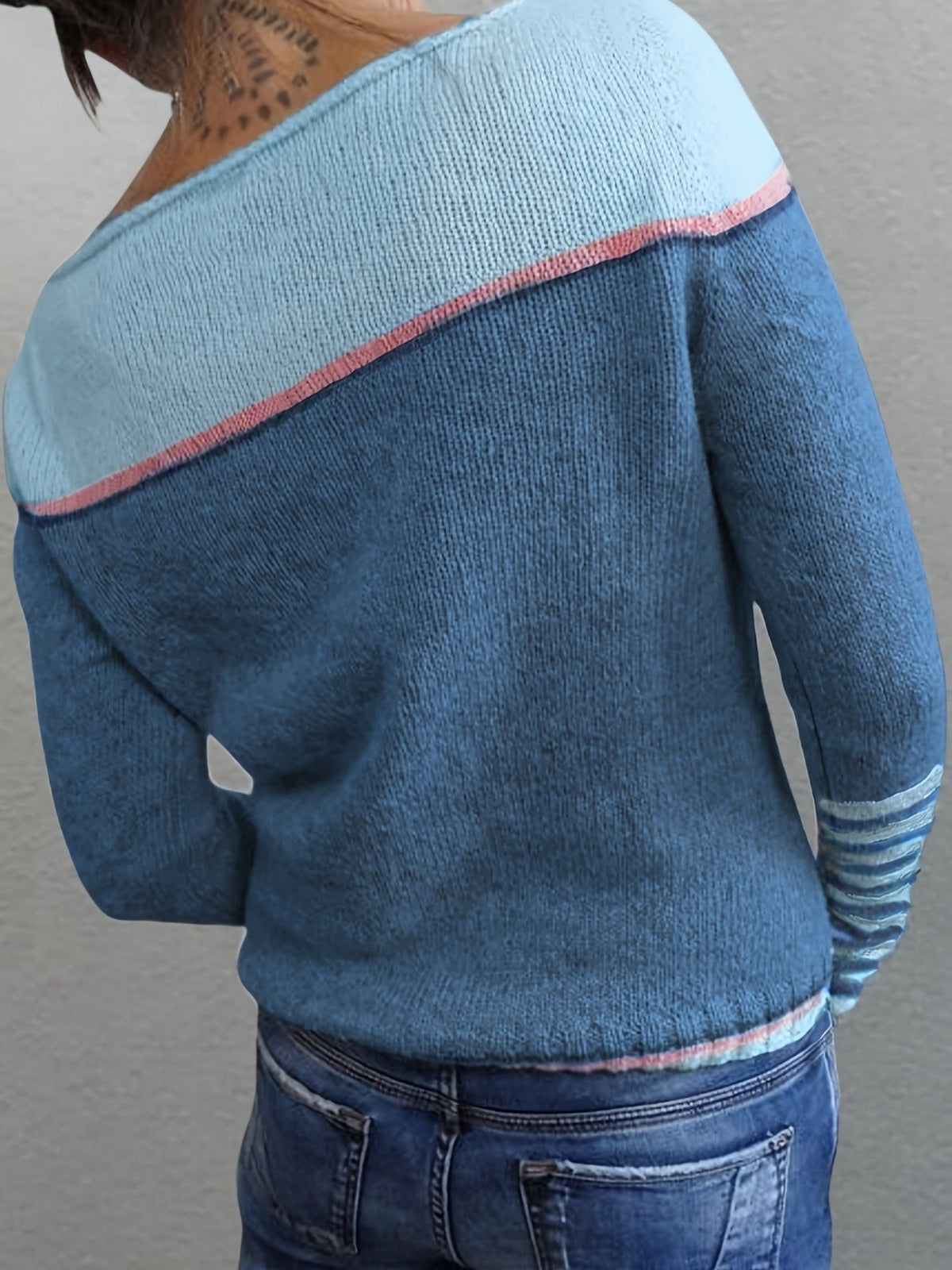 Strickpullover Damen | Rundhals & Streifenmuster