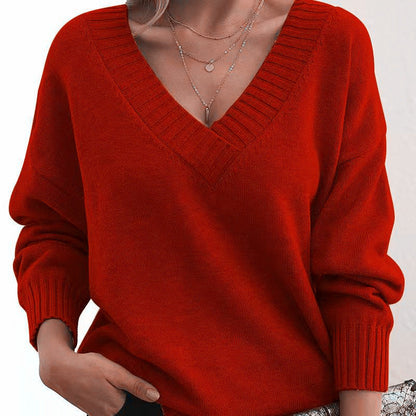 Strickpullover Damen | V-Ausschnitt & Rippbündchen 5