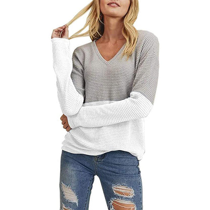 Brynweld | Damen Strickpullover Waffelstrick Colorblock - Image 4