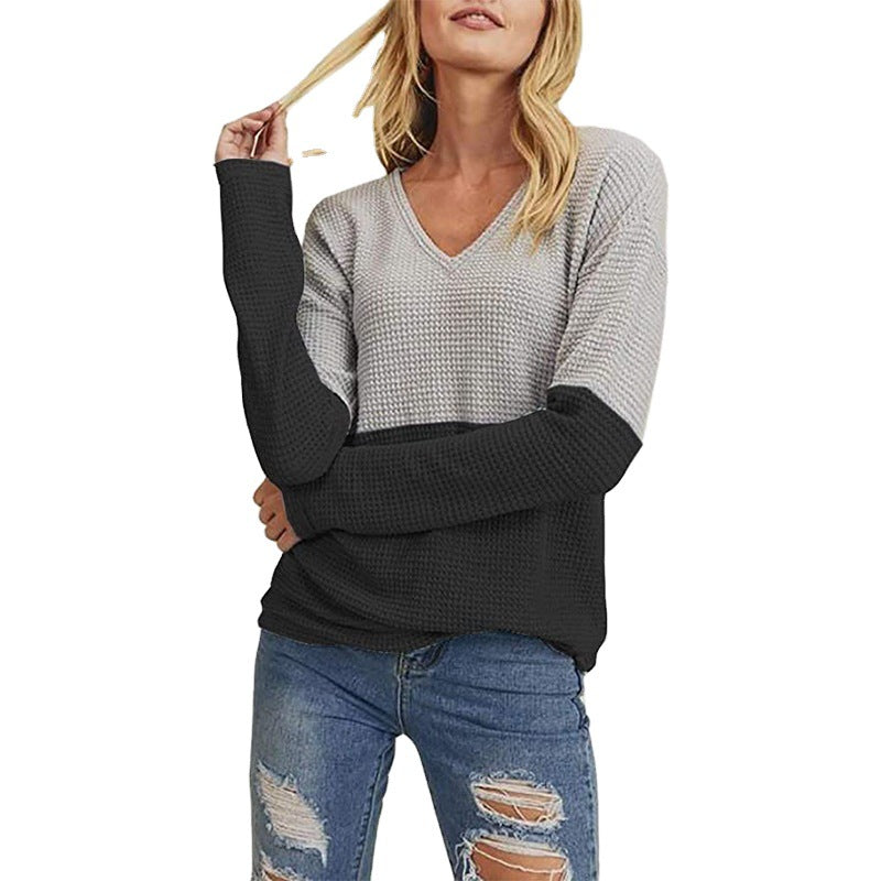Brynweld | Damen Strickpullover Waffelstrick Colorblock - Image 5