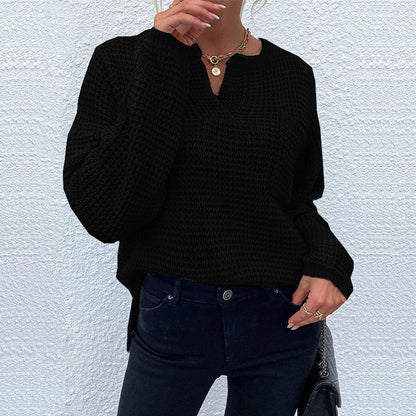 Druvaine | Damen Strickpullover Waffelstrick Oversize - Light Blue - Image 4