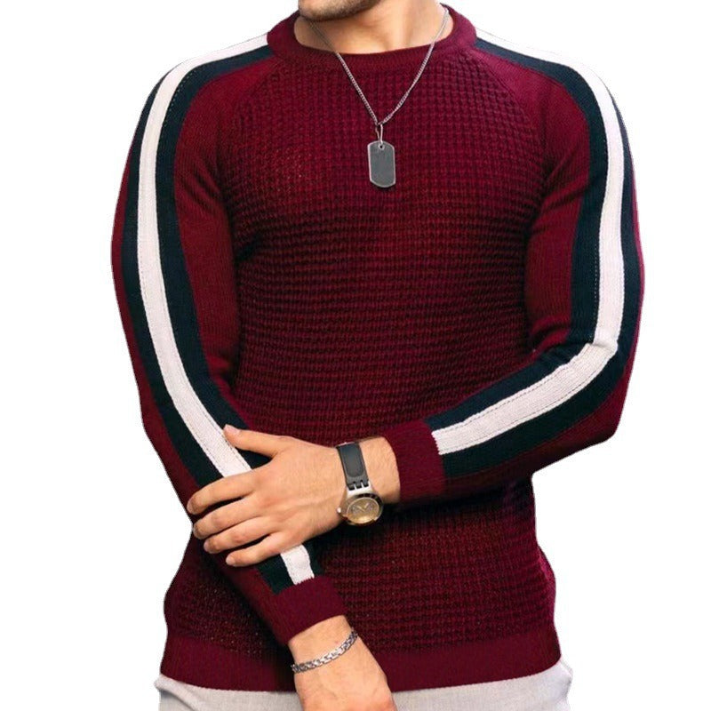 Brenvik | Herren Strickpullover Raglanärmel Kontraststreifen - Image 4
