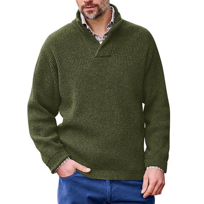 Gervold | Herren Strickpullover Schalkragen Rippenstrick - Brown - Image 2