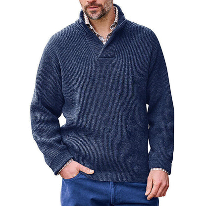 Gervold | Herren Strickpullover Schalkragen Rippenstrick - Brown - Image 4
