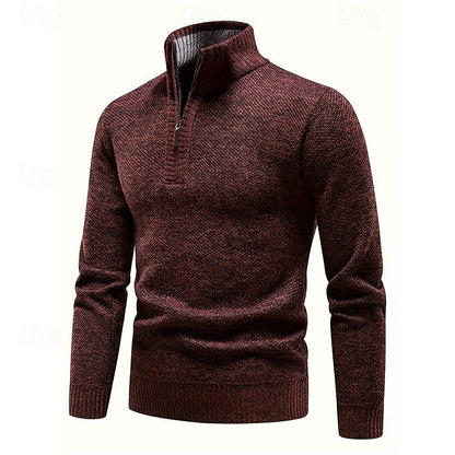 Baldwin | Herren Strickpullover mit Stehkragen - Burgundy - Image 1