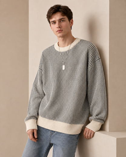 Back view of the men's crewneck sweater