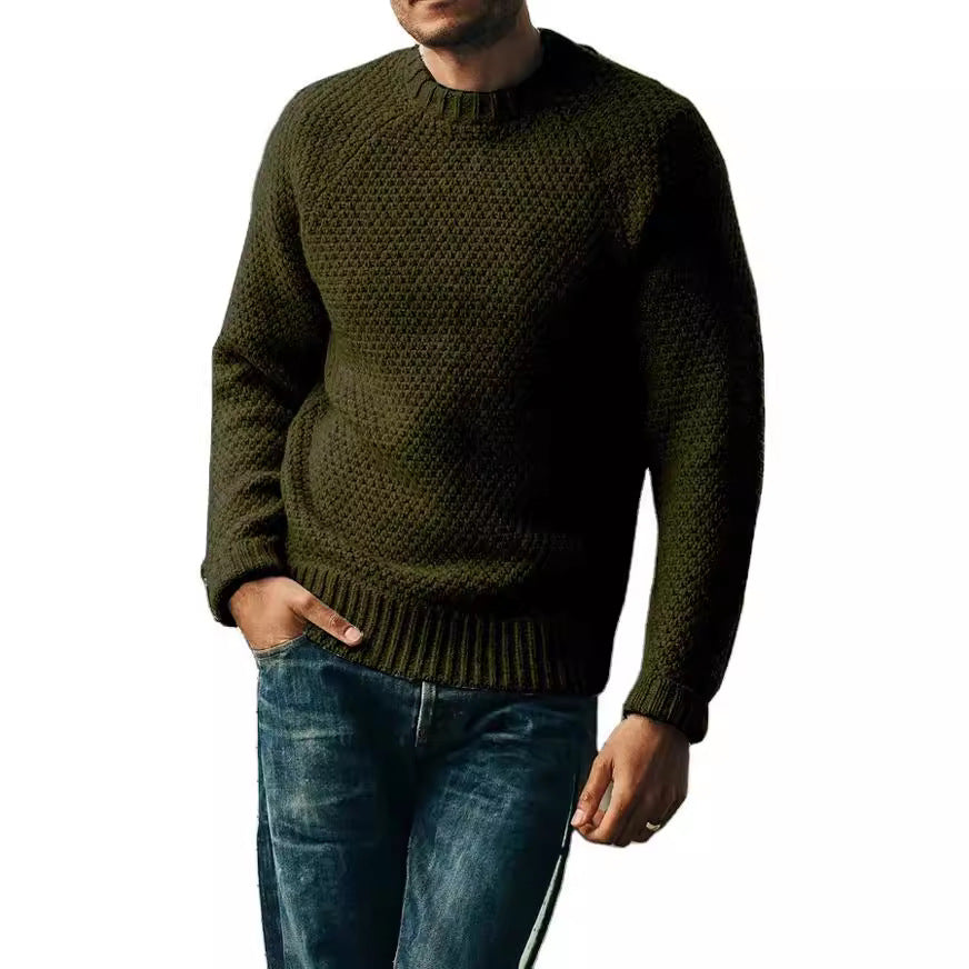 Corvund | Herren Strickpullover Wabenstruktur Rundhals - Image 4
