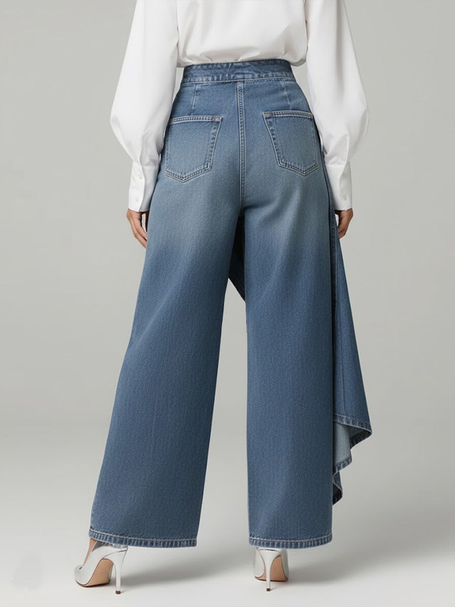 High Waist Hose Damen | Asymmetrisch & Weites Bein