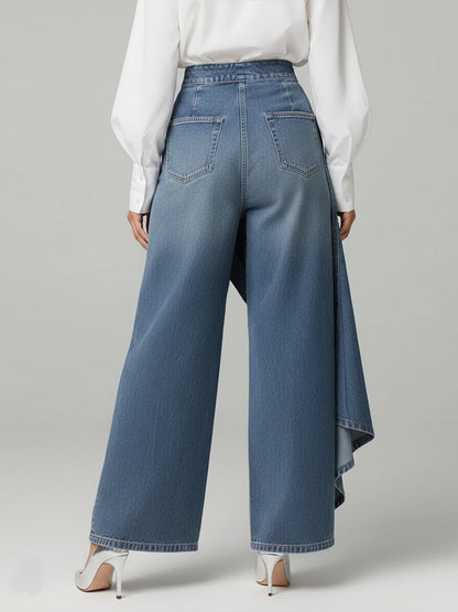High Waist Hose Damen | Asymmetrisch & Weites Bein