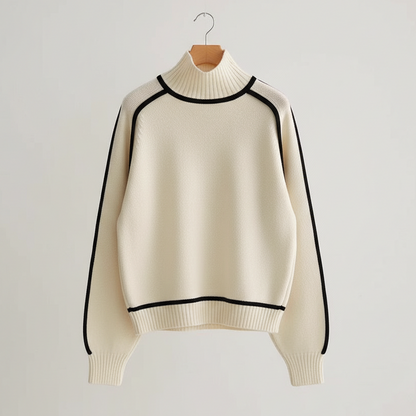 Damen Rollkragenpullover Strickpullover Elastisch Figurbetont 2