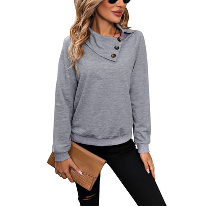 Sweatshirt Damen | Eleganter Stil mit Knopfdetails