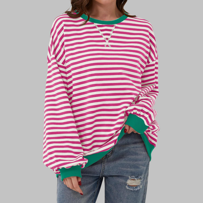 Sweatshirt Damen Gestreift | Weich & Bequem 10