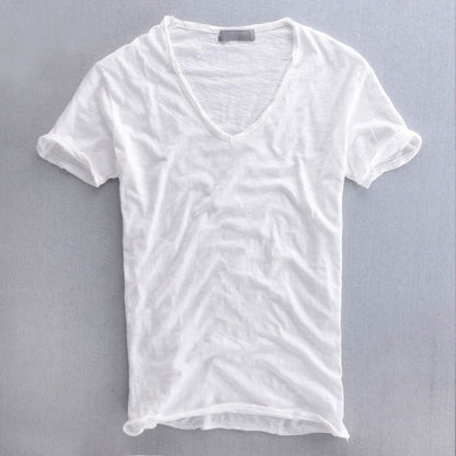 T Shirt Herren mit V-Ausschnitt | Luftig & Bequem