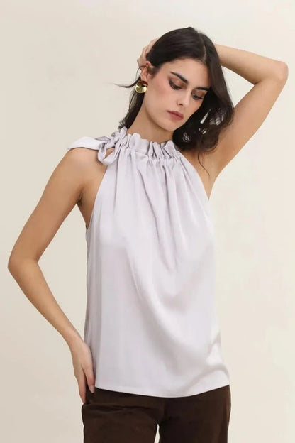 Top Damen | Elegantes Neckholder-Top mit Schleife