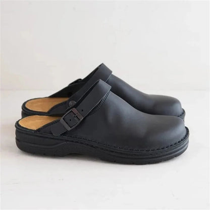 Slipper Herren | Robuster Clog mit Schnallenverschluss & Komfort-Laufsohle