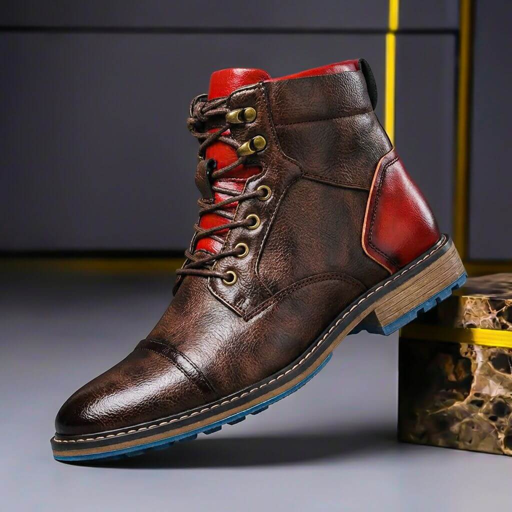 Tristan | Markante und hochwertige zweifarbige Lederstiefel 0