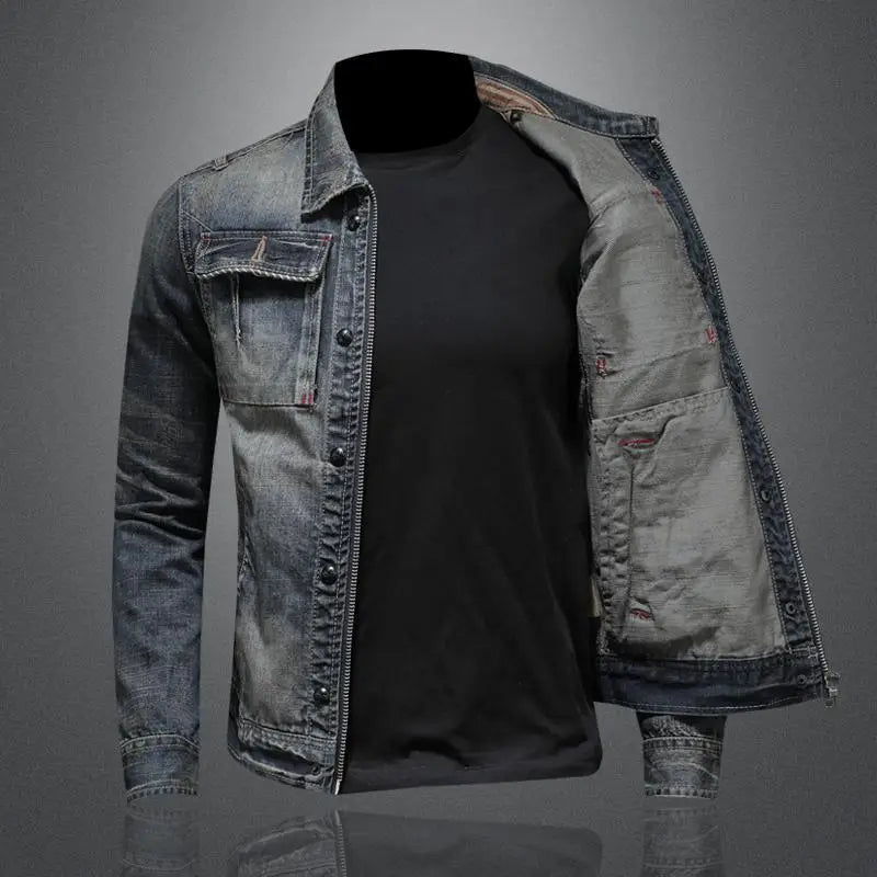 Trucker-Jacke Herren | Doppelter Verschluss & Klappentaschen