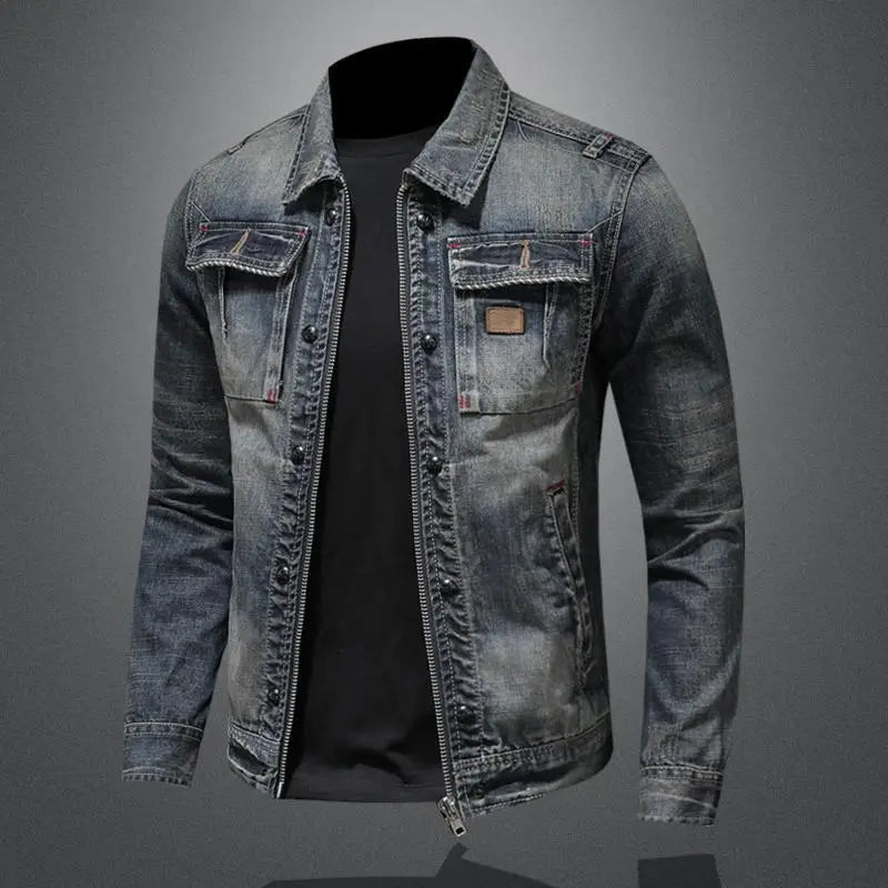 Trucker-Jacke Herren | Doppelter Verschluss & Klappentaschen