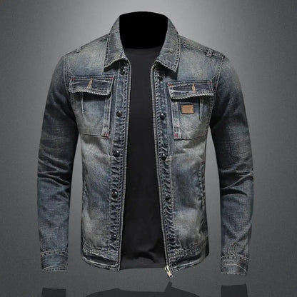 Trucker-Jacke Herren | Doppelter Verschluss & Klappentaschen