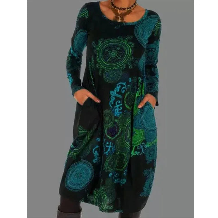 Damen Winterkleid Midi Figurschmeichelnd Warm Atmungsaktiv 4