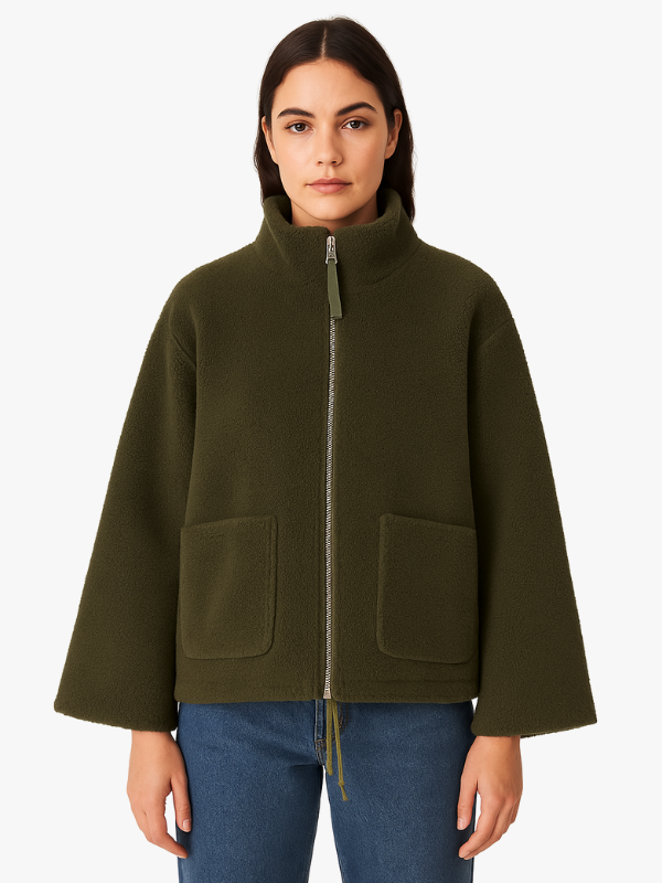 Übergroße Sherpa-Fleecejacke für Damen | Winter