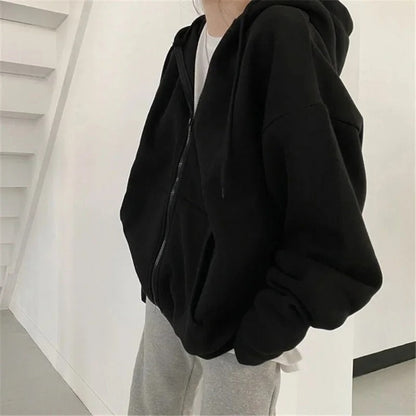 Übergroßer Hoodie im koreanischen Stil in einfarbigem Design 0