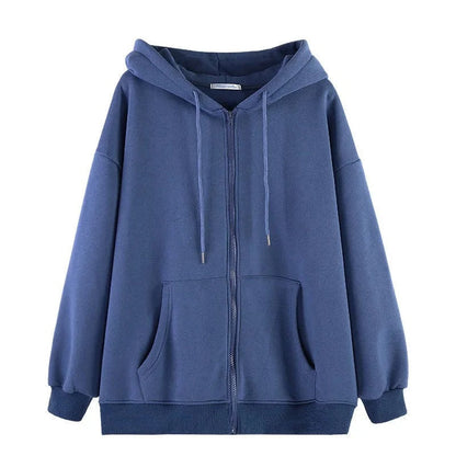 Übergroßer Hoodie im koreanischen Stil in einfarbigem Design 4