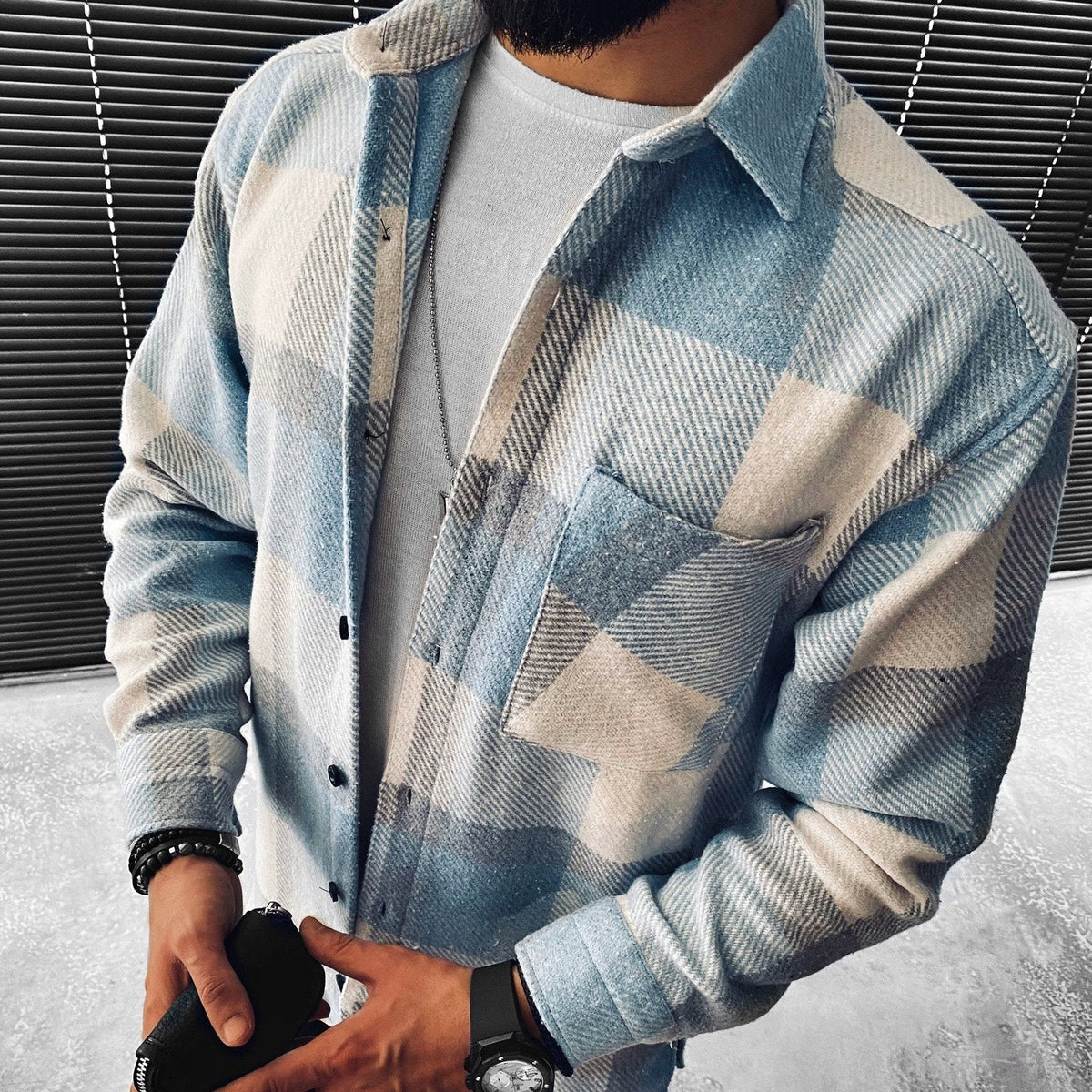 Überhemd | Plaid | Button-Up | Hemdjacke | Herrenbekleidung-S-Chaps Herrenmode