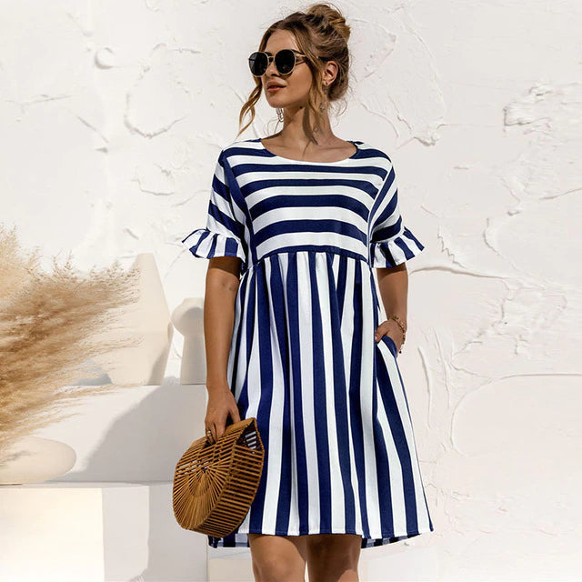 Umstandskleid | Gestreiftes Sommerkleid für Schwangere