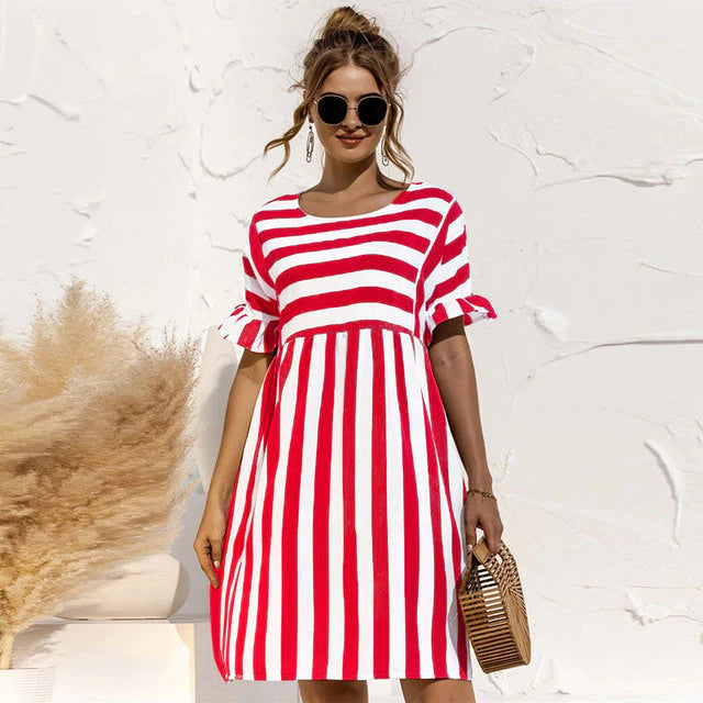 Umstandskleid | Gestreiftes Sommerkleid für Schwangere