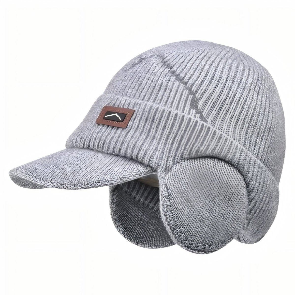 Unisex-Wintermütze | Gestrickt mit Ohrenklappen und Schirm