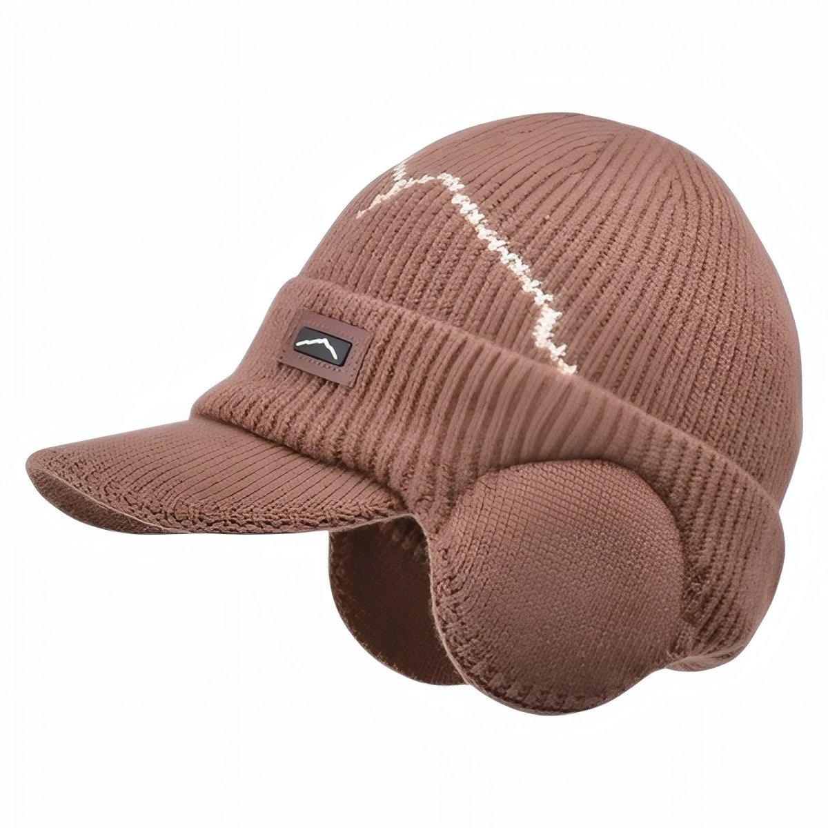 Unisex-Wintermütze | Gestrickt mit Ohrenklappen und Schirm