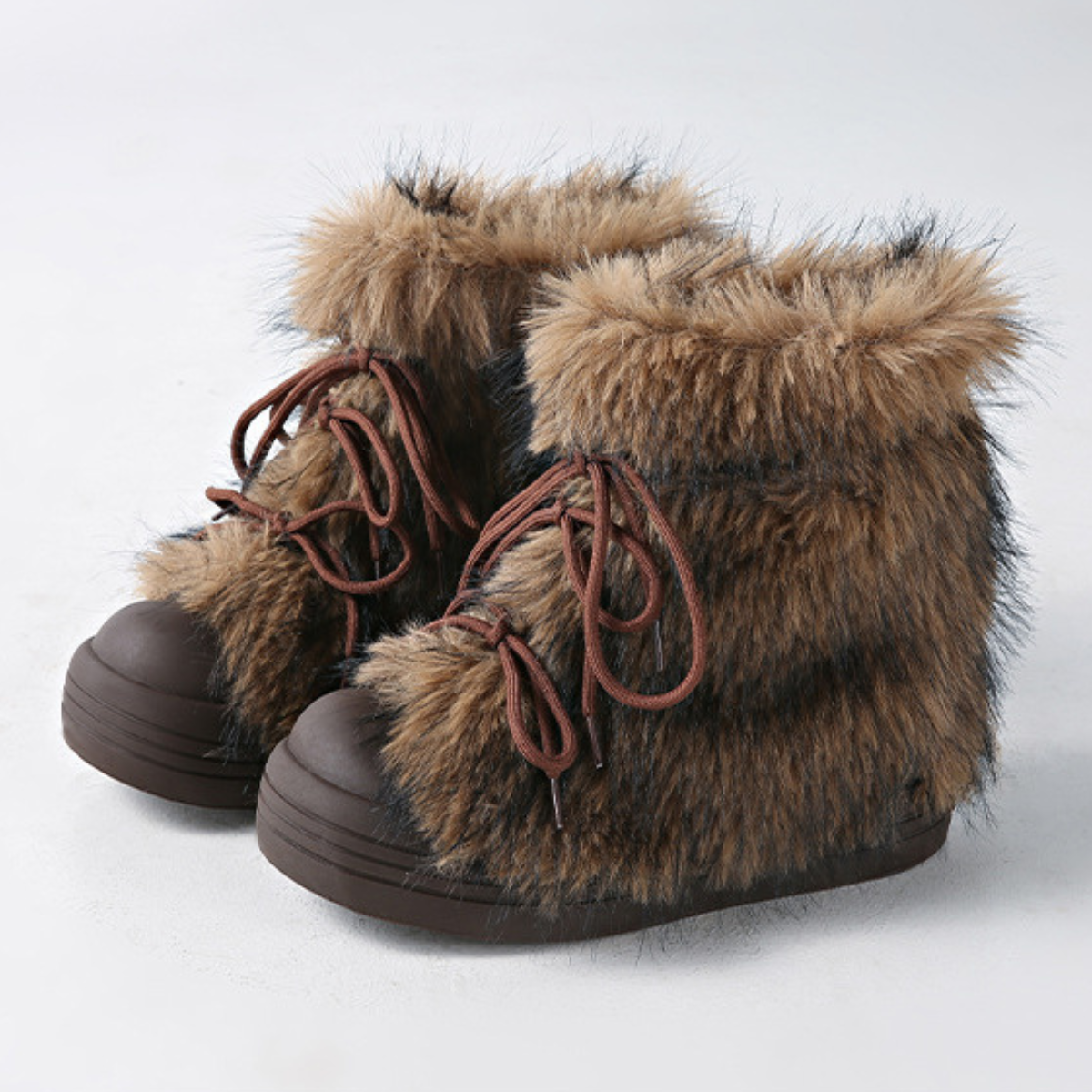 Damen Fellboots Schnürung Rutschfeste Winterboots Knöchelhoch 2