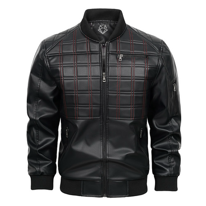 Black Quilted Faux Leather Moto Jacket