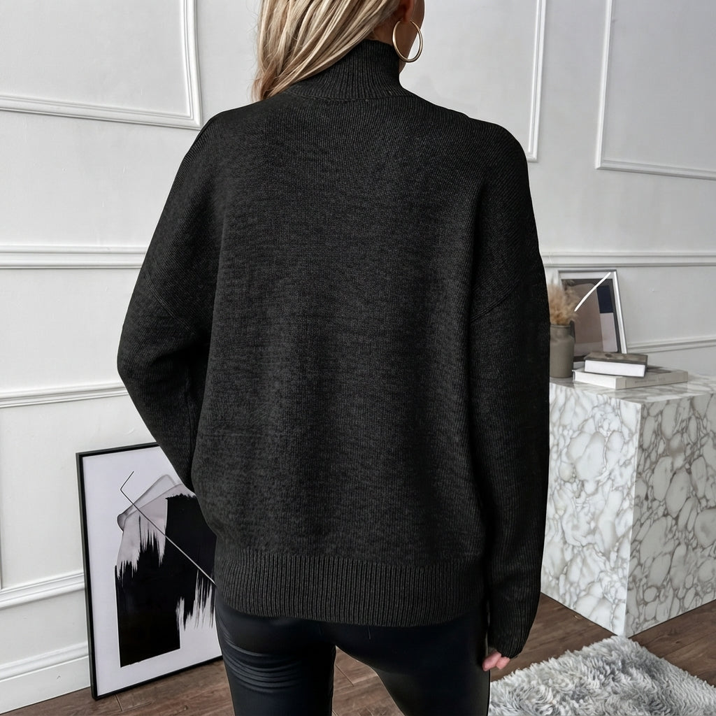 Rollkragenpullover Damen | Off-Shoulder & Warm 9