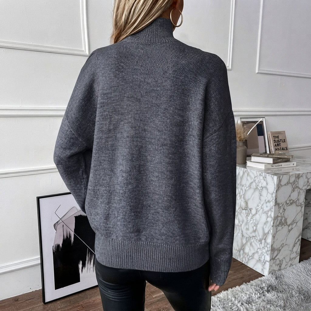 Rollkragenpullover Damen | Off-Shoulder & Warm 11