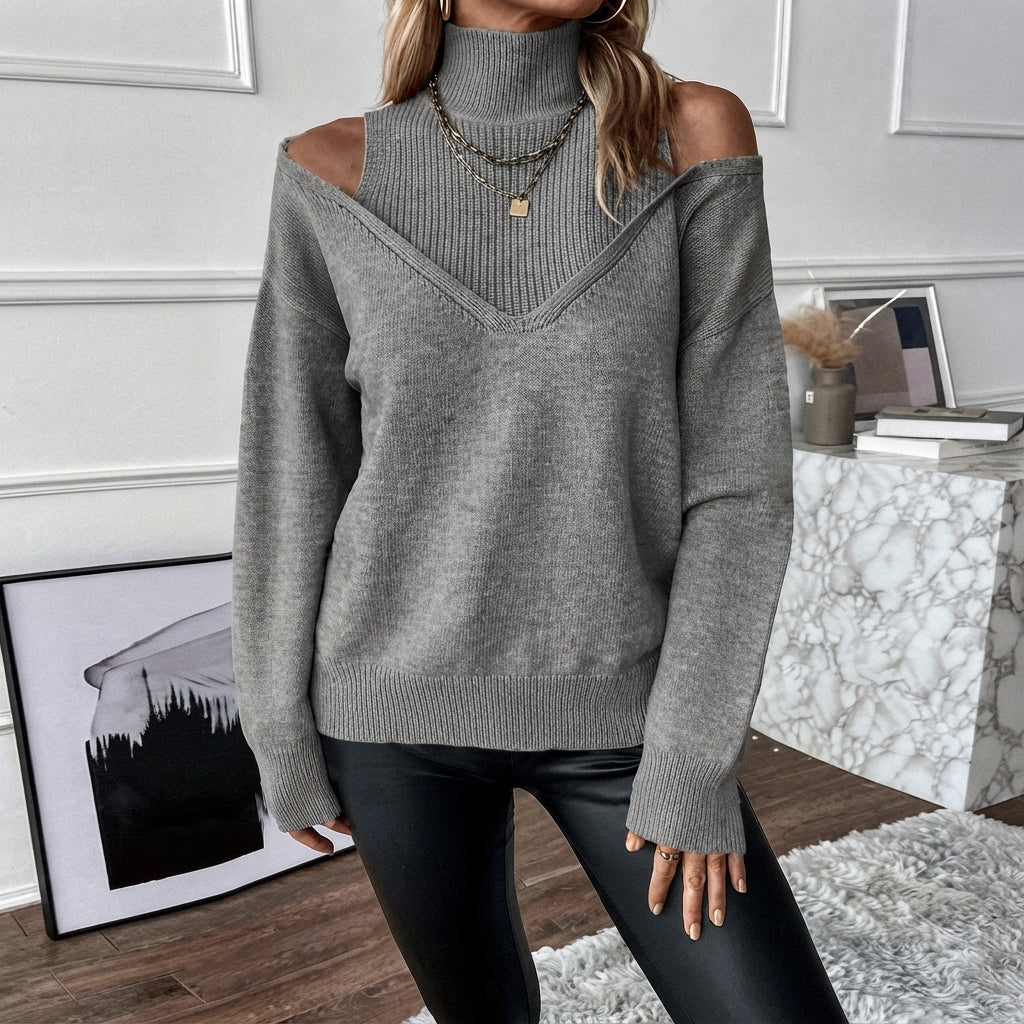Rollkragenpullover Damen | Off-Shoulder & Warm 6