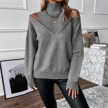 Rollkragenpullover Damen | Off-Shoulder & Warm 6