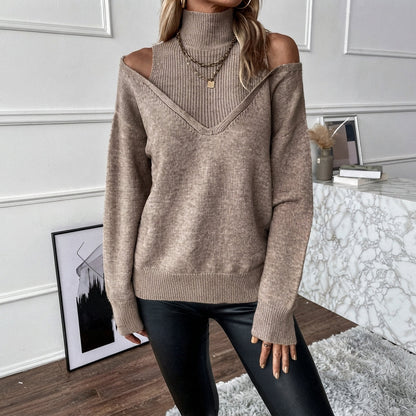 Rollkragenpullover Damen | Off-Shoulder & Warm 5