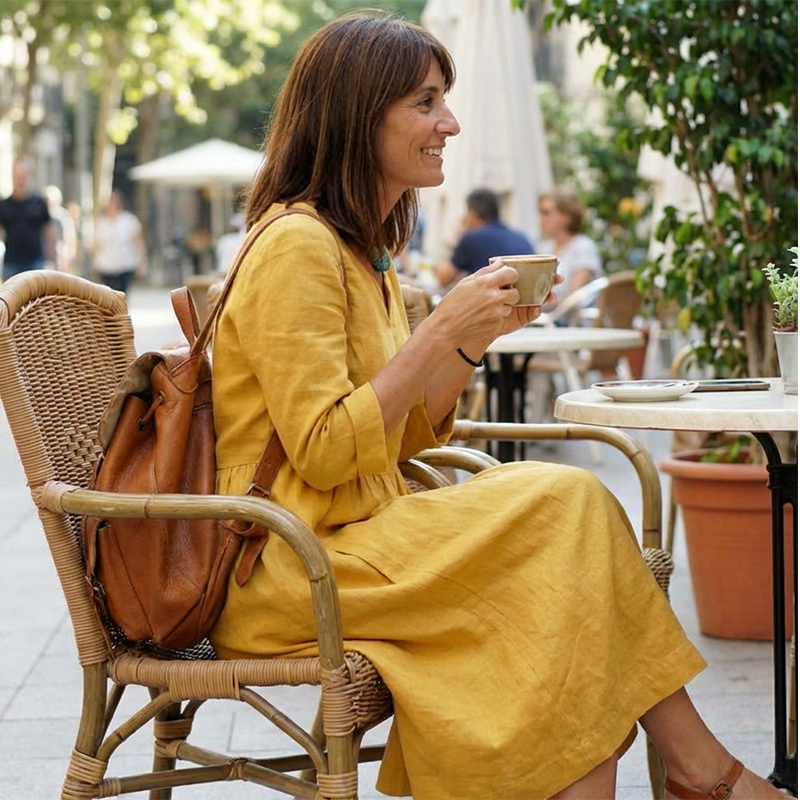 Midi Kleid Damen | V-Ausschnitt & 3/4-Ärmel mit Taschen