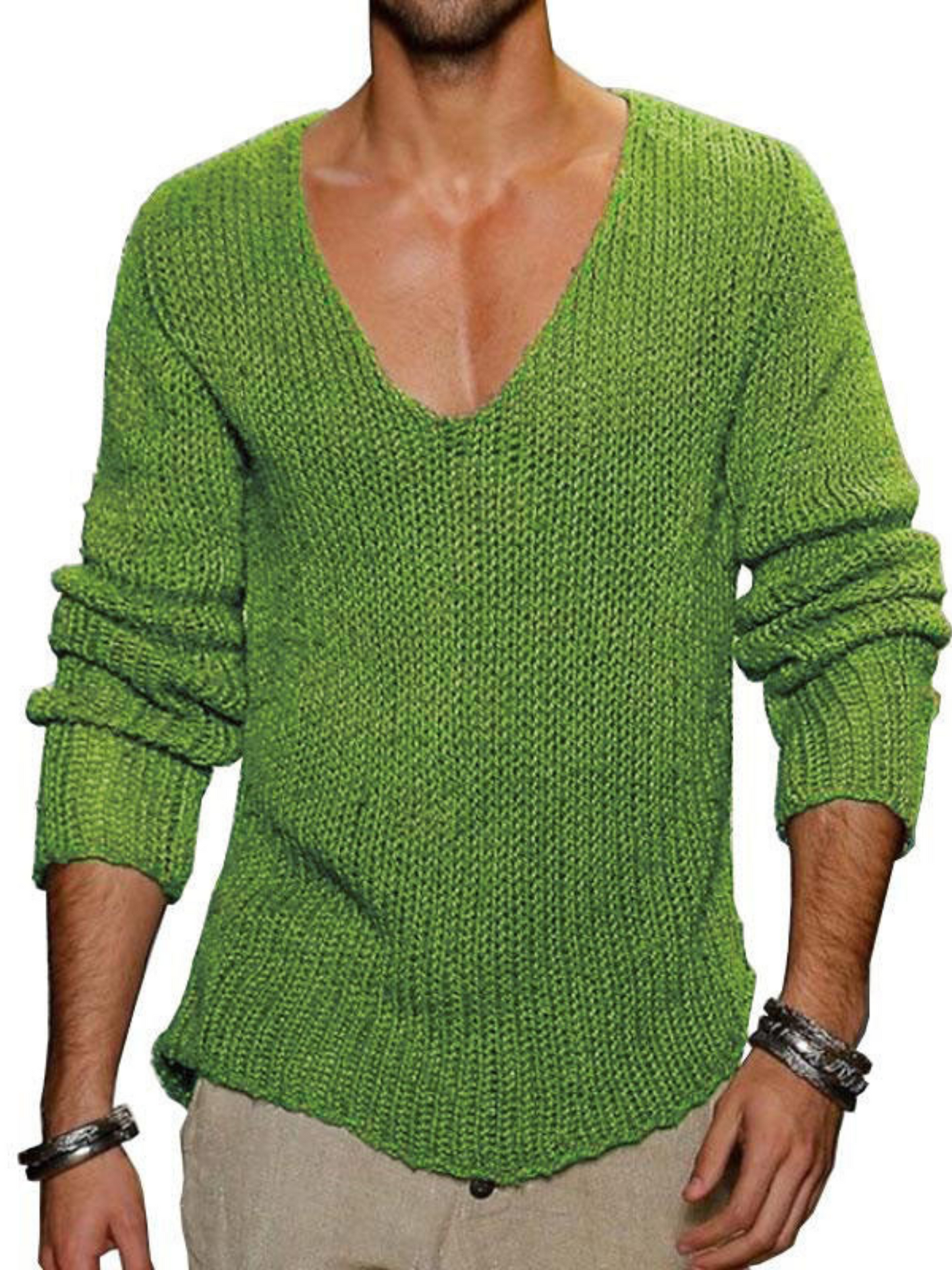 V-Ausschnitt Pullover für Herren | Lockere Passform