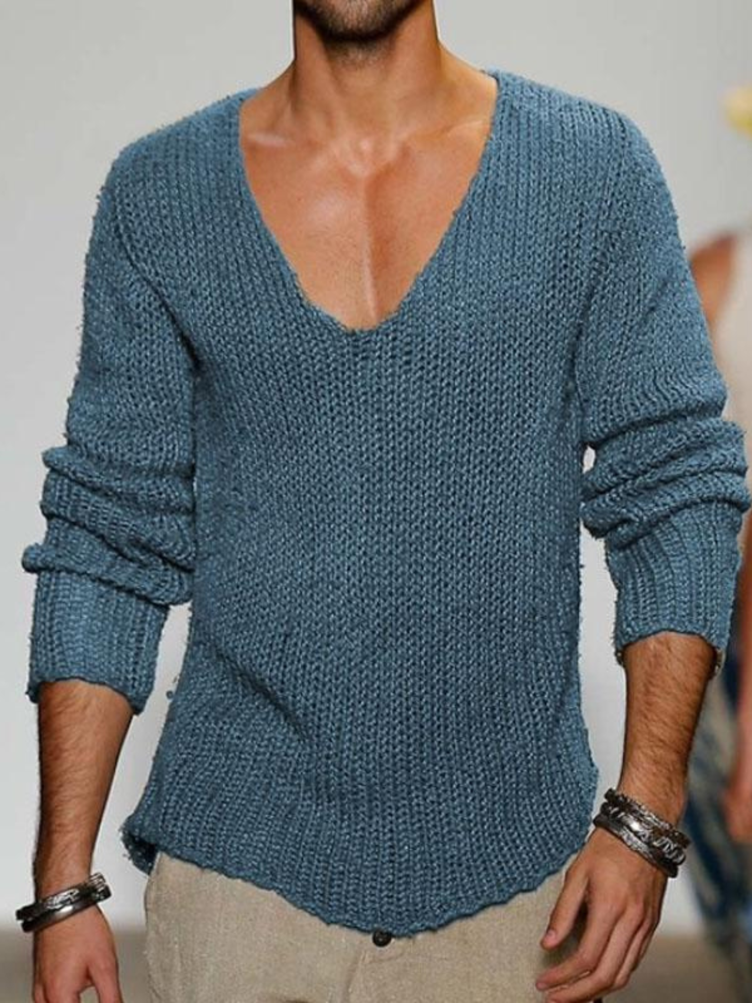 V-Ausschnitt Pullover für Herren | Lockere Passform