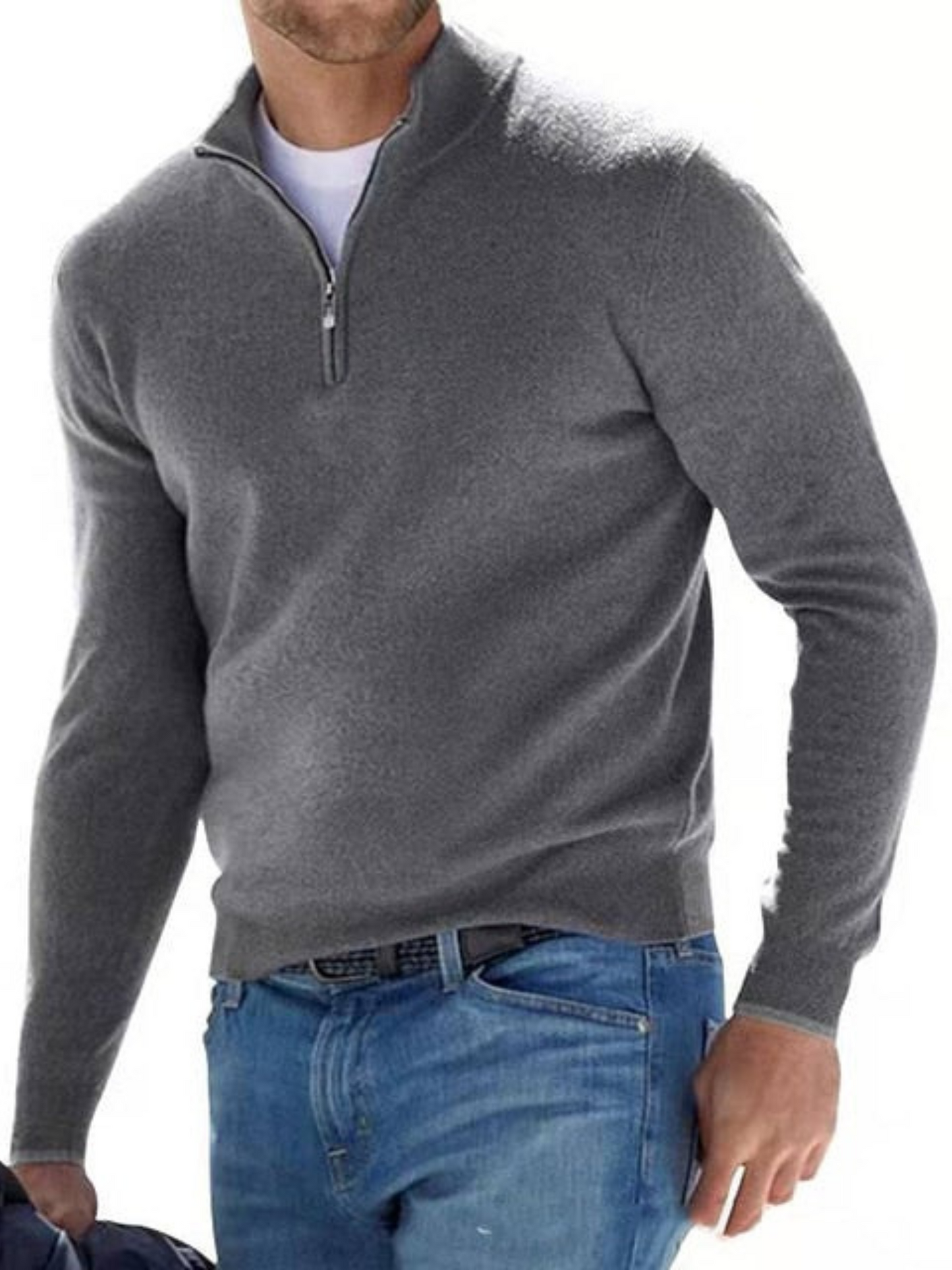 V-Ausschnitt, Herren-Strickpullover | Normale Passform