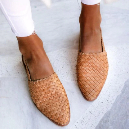 Verena | Damen Frühlings Geflochtene Slingback-Ballerinas 1