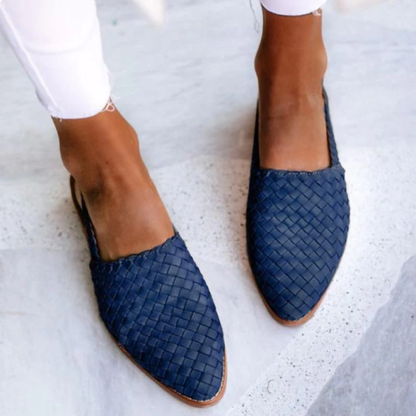 Verena | Damen Frühlings Geflochtene Slingback-Ballerinas 2