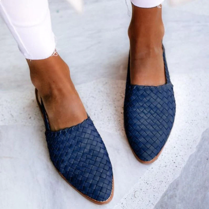 Verena | Damen Frühlings Geflochtene Slingback-Ballerinas 2
