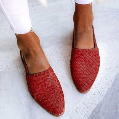 Verena | Damen Frühlings Geflochtene Slingback-Ballerinas 3