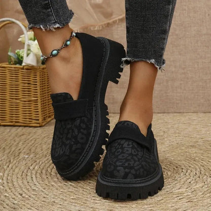 Mokassins Damen | Leopardenmuster & Chunky Plateau Sohle