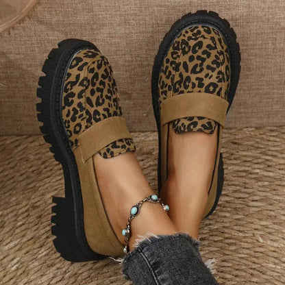 Mokassins Damen | Leopardenmuster & Chunky Plateau Sohle