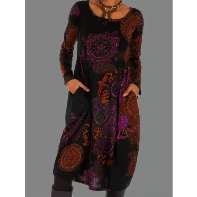 Damen Winterkleid Midi Figurschmeichelnd Warm Atmungsaktiv 2